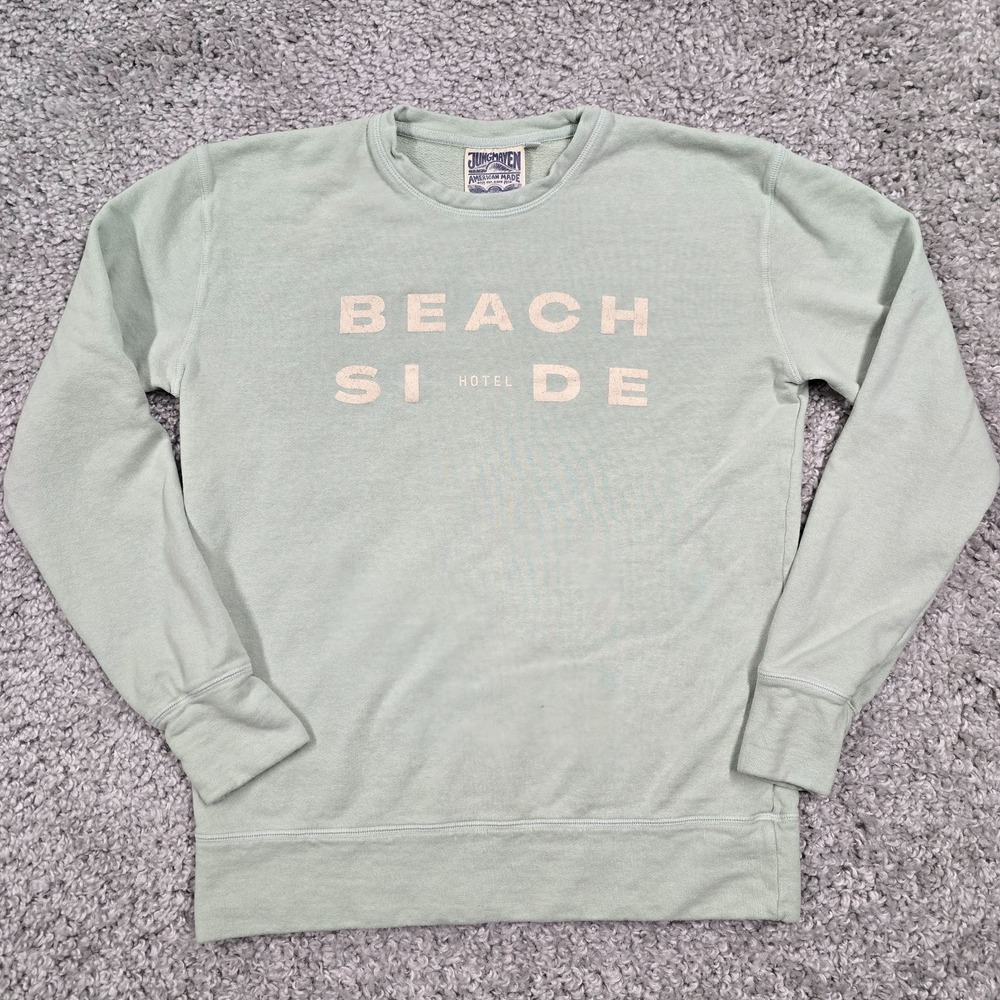 Jungmaven Womens Hemp Organic Cotton Sweatshirt Green Size S Coastal‎ Casual